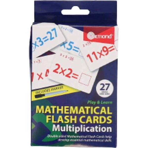 Multiplication Math Flash Cards 27 Duble Sided Cards