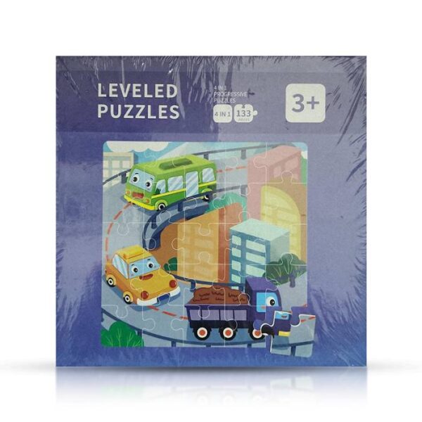 Leveled Progressive Vehicle Puzzle 4in1 -133 PCs
