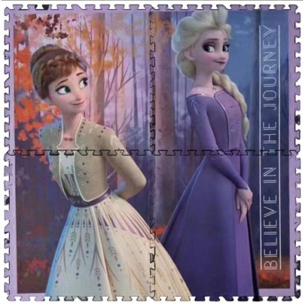 Puzzle Rubber Mats-Elsa And Anna -4PCs - 45*45 CM