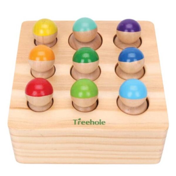 Wooden Matching Peg Dolls with Pedestal