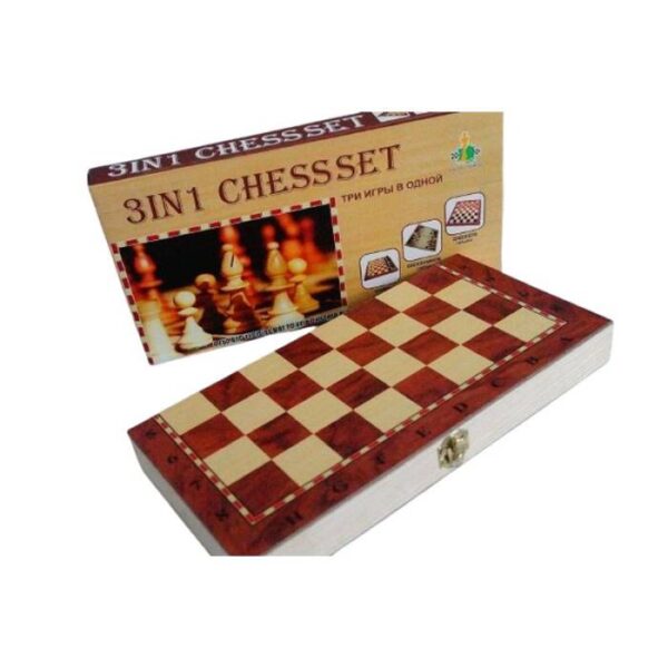 Chess & Backgammon & Chechers 3-in-1 wooden LSz