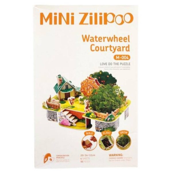 Waterwheel Countyard 3D Puzzle -Bulid - Plant-Grow
