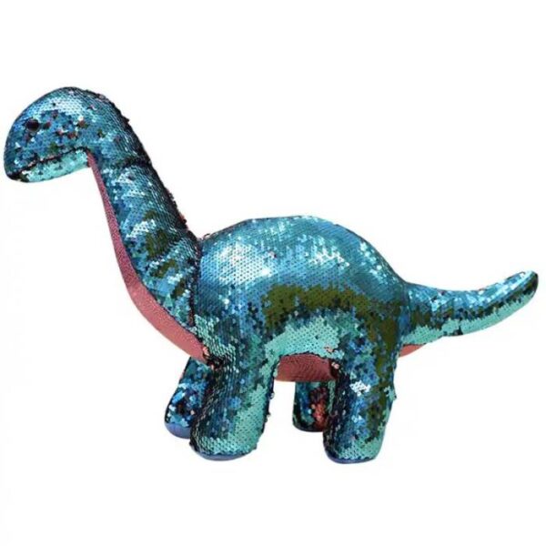 Dinosaur Sparkling Sequin Plush Toy Pink