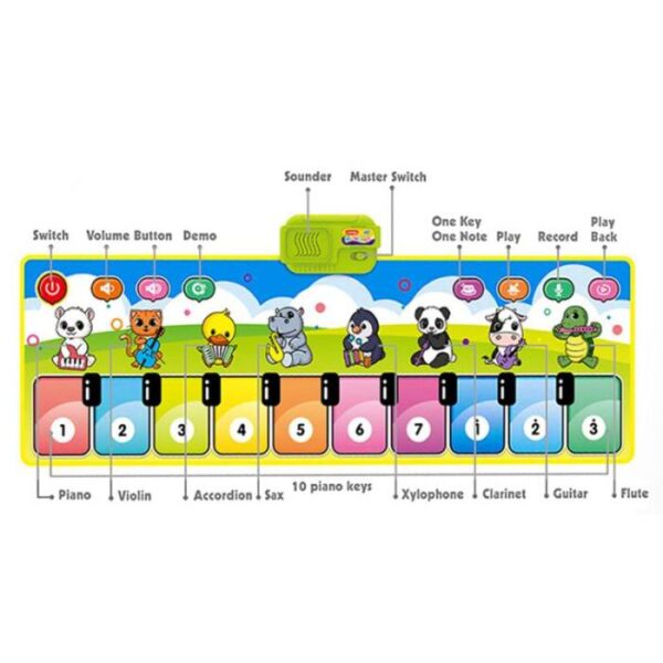 Piano music Mat Animal cartoon ( 36*110 cm )