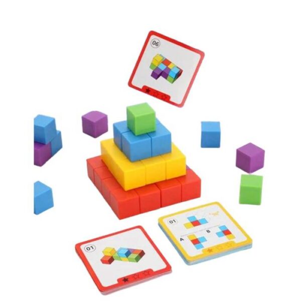 Square Colorful Wood Cubes