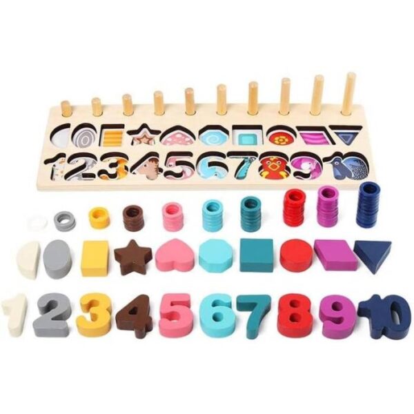 Shape & Number Learning Wood Board