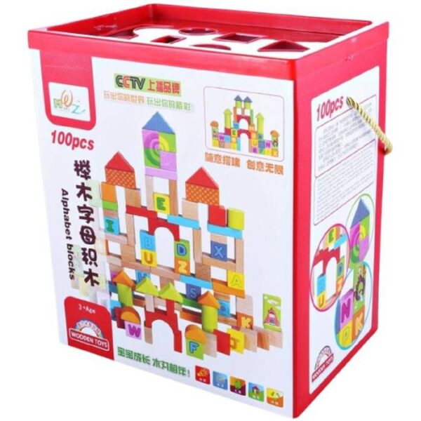 Alphabet Wooden Block Set-100PCS