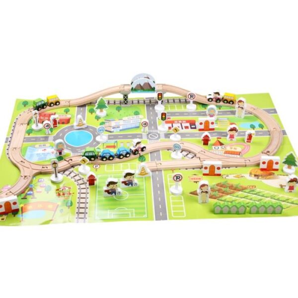 Urban Traffic Track Wood Magnatic Train Set