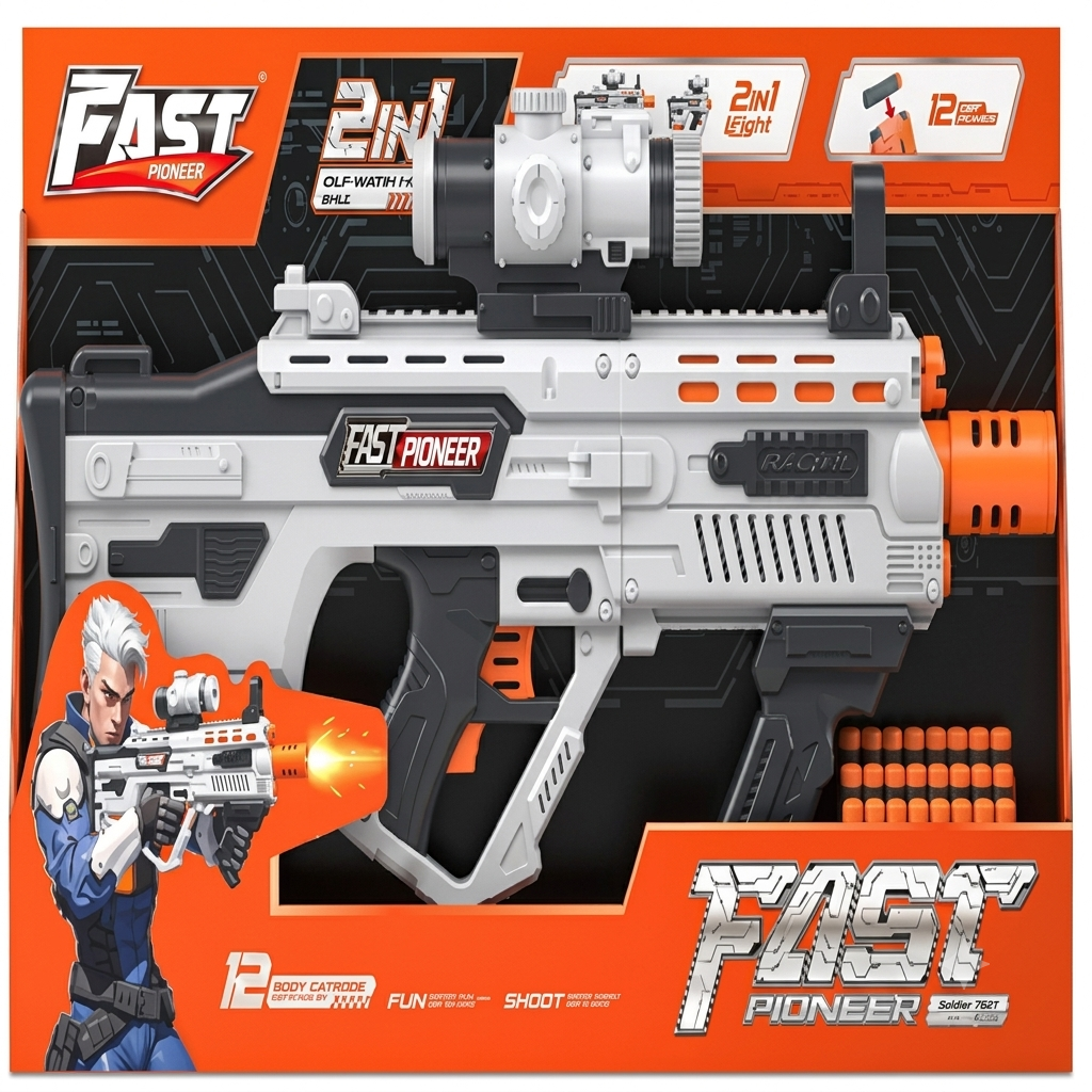 مسدس إطلاق رصاص إسفنجي كهربائي Fast Pioneer مع 24 طلقة